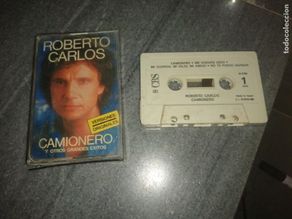 Casetes antiguos: Casete de música año 1985 Roberto Carlos Camionero